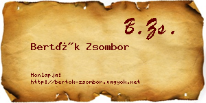 Bertók Zsombor névjegykártya